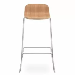 Normann Copenhagen Just Barstool 75 Cm, Con Schienale, Rovere - Cromo -Sedie negozio 26Chairs iso HV