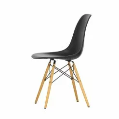 Vitra Sedia Eames DSW, Deep Black - Acero -Sedie negozio 2779165 Eames Plastic Side Chair DSW 12 deep black 02 golden maple left master role