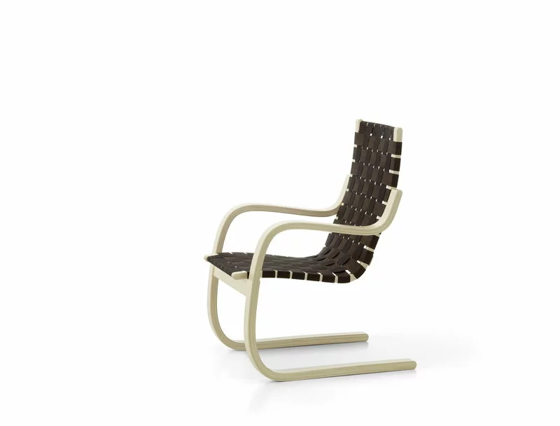 Artek Poltrona Aalto 406, Betulla - Fettuccia Nera/marrone 3 Artek Poltrona Aalto 406, Betulla - Fettuccia Nera/marrone - immagine 3