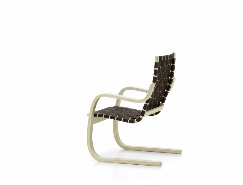 Artek Poltrona Aalto 406, Betulla - Fettuccia Nera/marrone 4 Artek Poltrona Aalto 406, Betulla - Fettuccia Nera/marrone - immagine 4