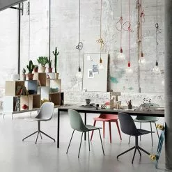 Muuto Sedia Da Pranzo Fiber, Gambe In Tubolare, Bianca -Sedie negozio 2Fiber iso HV