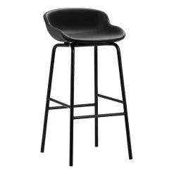 Normann Copenhagen Sgabello Da Bar Hyg, 75 Cm, Nero - Pelle Ultra Nera