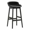 Normann Copenhagen Sgabello Da Bar Hyg, 75 Cm, Rovere Nero - Pelle Ultra Nera