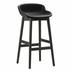 Normann Copenhagen Sgabello Da Bar Hyg, 75 Cm, Rovere Nero - Pelle Ultra Nera