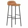 Normann Copenhagen Sgabello Da Bar Form, 75 Cm, Acciaio Nero - Pelle Ultra Brandy