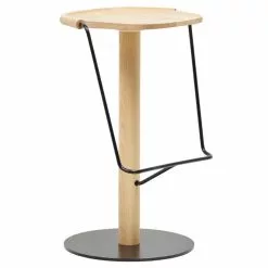 Mattiazzi Sgabello Da Bar MC9 Uncino 77 Cm, Frassino - Metallo Nero