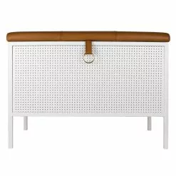 Maze Cassapanca Frank, Bianco - Cognac