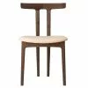 Carl Hansen & Søn Sedia OW58 T-Chair, Noce Oliato - Pelle Sif 90 Beige