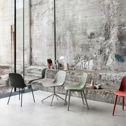 Muuto Sedia Da Pranzo Fiber, Gambe In Tubolare, Bianca -Sedie negozio 3Fiber iso HV