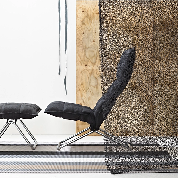 Woodnotes Sedia K, Stretta, Base Tubolare, Stone/nero 4 Woodnotes Sedia K, Stretta, Base Tubolare, Stone/nero - immagine 4