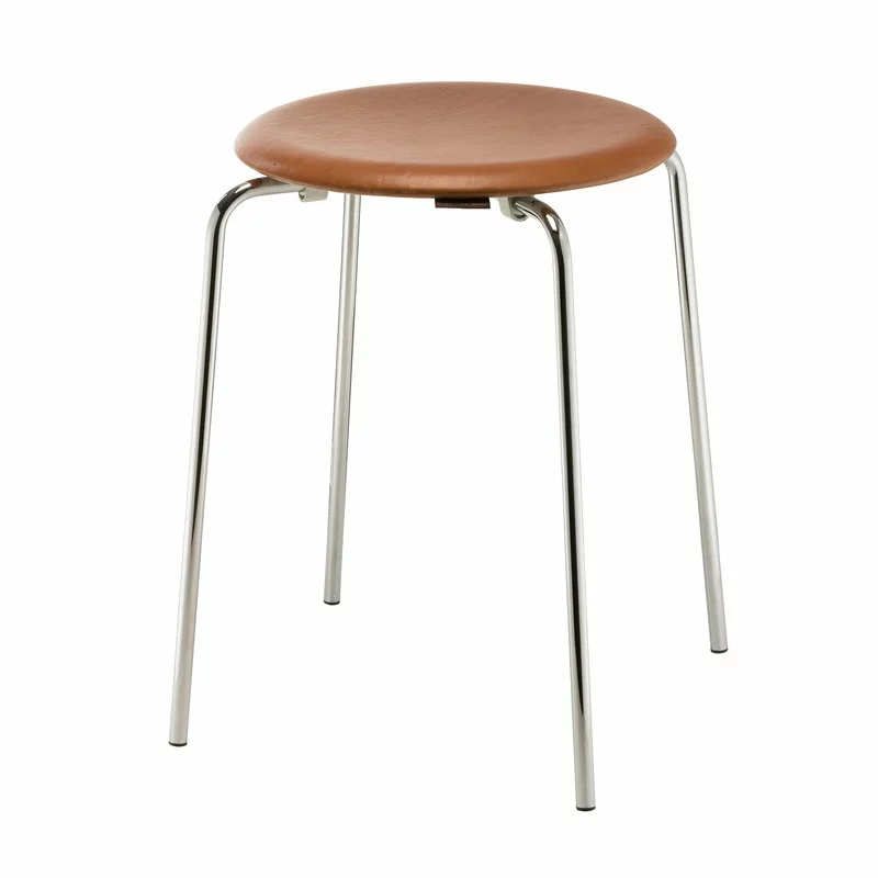 Fritz Hansen Sgabello Dot, Pelle Noce - Cromo 2 Fritz Hansen Sgabello Dot, Pelle Noce - Cromo - immagine 2