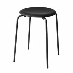 Fritz Hansen Sgabello Dot, Pelle Nera - Nero
