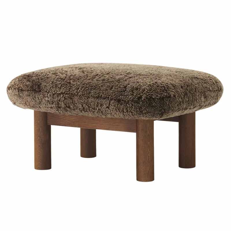 Menu Poggiapiedi Brasilia, Rovere Tinto Scuro - Pelle Di Pecora Root 1 Menu Poggiapiedi Brasilia, Rovere Tinto Scuro - Pelle Di Pecora Root