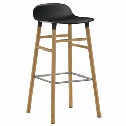 Normann Copenhagen Sgabello Da Bar Form, 75 Cm, Nero - Rovere