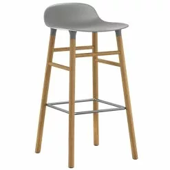 Normann Copenhagen Sgabello Da Bar Form, 75 Cm, Grigio - Rovere