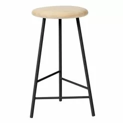 Warm Nordic Sgabello Da Bar Pebble, 65 Cm, Frassino Oliato - Nero