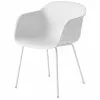Muuto Sedia Fiber, Gambe In Tubolare, Bianca