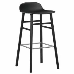Normann Copenhagen Sgabello Da Bar Form, 75 Cm, Nero - Rovere Nero