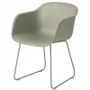 Muuto Sedia Fiber, Base A Slitta, Verde
