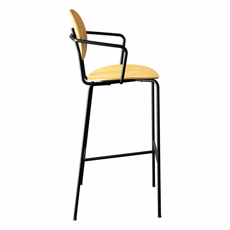 Sibast Sgabello Da Bar Piet Hein 65 Cm Con Braccioli, Nero - Rovere Oli 3 Sibast Sgabello Da Bar Piet Hein 65 Cm Con Braccioli, Nero - Rovere Oli - immagine 3