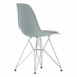 Vitra Sedia Eames DSR, Light Grey - Cromo - Cuscino Nero/ivory -Sedie negozio 5629013 Eames Plastic Side Chair DSR 24 light grey 23 nero ivory 01 chrome right master