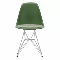 Vitra Sedia Eames DSR, Forest - Cromo - Cuscino Ivory/forest