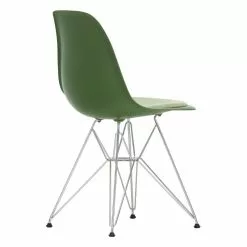 Vitra Sedia Eames DSR, Forest - Cromo - Cuscino Ivory/forest -Sedie negozio 5629016 Eames Plastic Side Chair DSR 48 forest 87 ivory forest 01 chrome right master