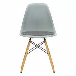Vitra Sedia Eames DSW, Grigio Chiaro - Acero - Cuscino Nero/ivory