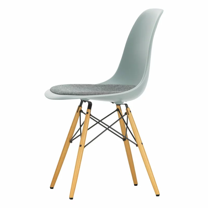 Vitra Sedia Eames DSW, Grigio Chiaro - Acero - Cuscino Nero/ivory 3 Vitra Sedia Eames DSW, Grigio Chiaro - Acero - Cuscino Nero/ivory - immagine 3
