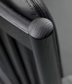 FDB Møbler Poltrona J147, Rovere Nero - Pelle Nera -Sedie negozio 5715054003963 6