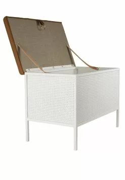 Maze Cassapanca Frank, Bianco - Cognac 8 Maze Cassapanca Frank, Bianco - Cognac -Sedie negozio 6000 Frank white cognac open sideway 28300dpi29