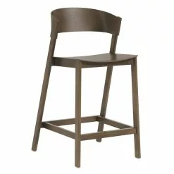 Muuto Sgabello Da Bar Cover 65 Cm, Rovere Tinto Marrone Scuro