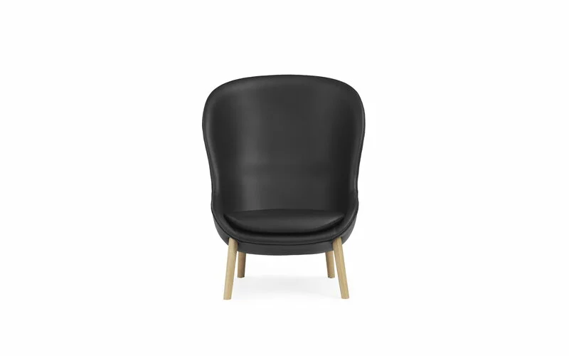 Normann Copenhagen Poltrona Hyg, Alta, Rovere - Pelle Ultra Nera 2 Normann Copenhagen Poltrona Hyg, Alta, Rovere - Pelle Ultra Nera - immagine 2