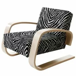 Artek Poltrona Aalto 400, Tessuto Zebra