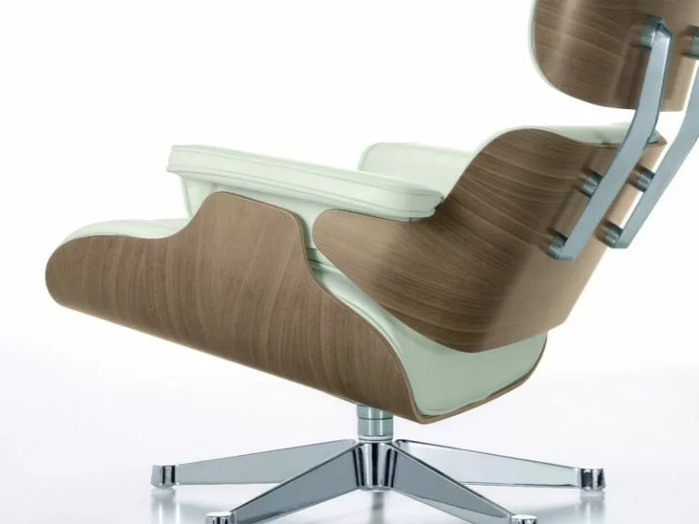 Vitra Poltrona Eames, Dimens. Classiche, Noce Bianco - Pelle Bianca Pr 6 Vitra Poltrona Eames, Dimens. Classiche, Noce Bianco - Pelle Bianca Pr - immagine 6