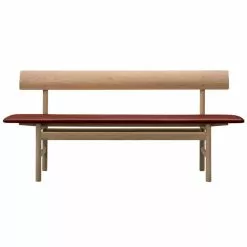 Fredericia Panca Mogensen 3171, Rovere Oliato - Pelle Marrone Rosso