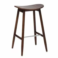 Massproductions Sgabello Da Bar Icha, 65 Cm, Faggio Tinto Noce