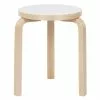 Artek Sgabello Aalto 60, Laminato Bianco
