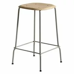 Hay Sgabello Da Bar Soft Edge 80 65 Cm, Soft Grey - Rovere Laccato