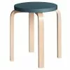Artek Sgabello Aalto E60, Blu - Betulla