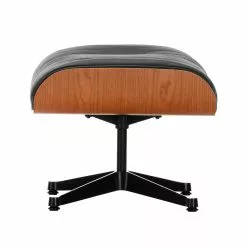 Vitra Poggiapiedi Eames Lounge Ottoman, American Cherry - Pelle Nera