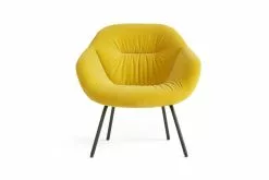 Hay About A Lounge Chair AAL87 Soft, Nero - Lola Yellow -Sedie negozio 9390336212670 AAL 87 Soft Lola yellow black powder coated steel base detail 02