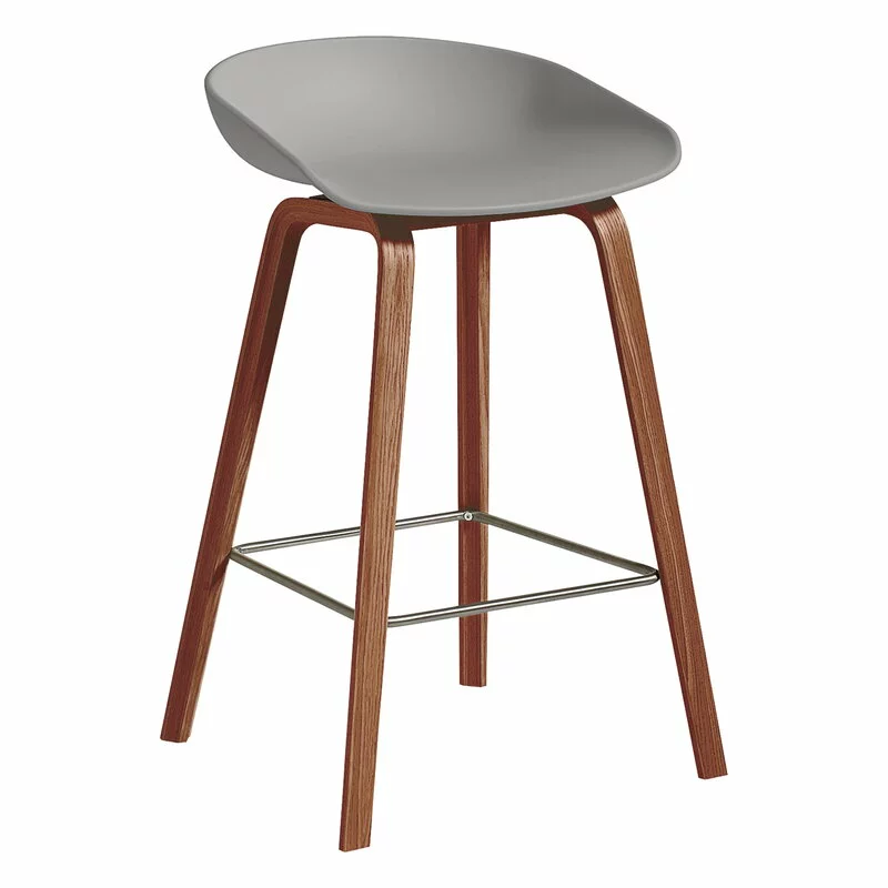 Hay About A Stool AAS32, 65 Cm, Noce Laccato - Grigio Cemento 1 Hay About A Stool AAS32, 65 Cm, Noce Laccato - Grigio Cemento