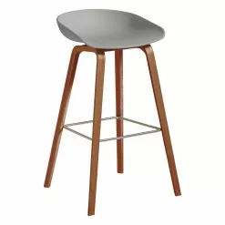 Hay About A Stool AAS32, 75 Cm, Noce Laccato - Grigio Cemento