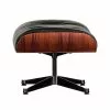 Vitra Poggiapiedi Eames Lounge Ottoman, Palissandro - Pelle Nera