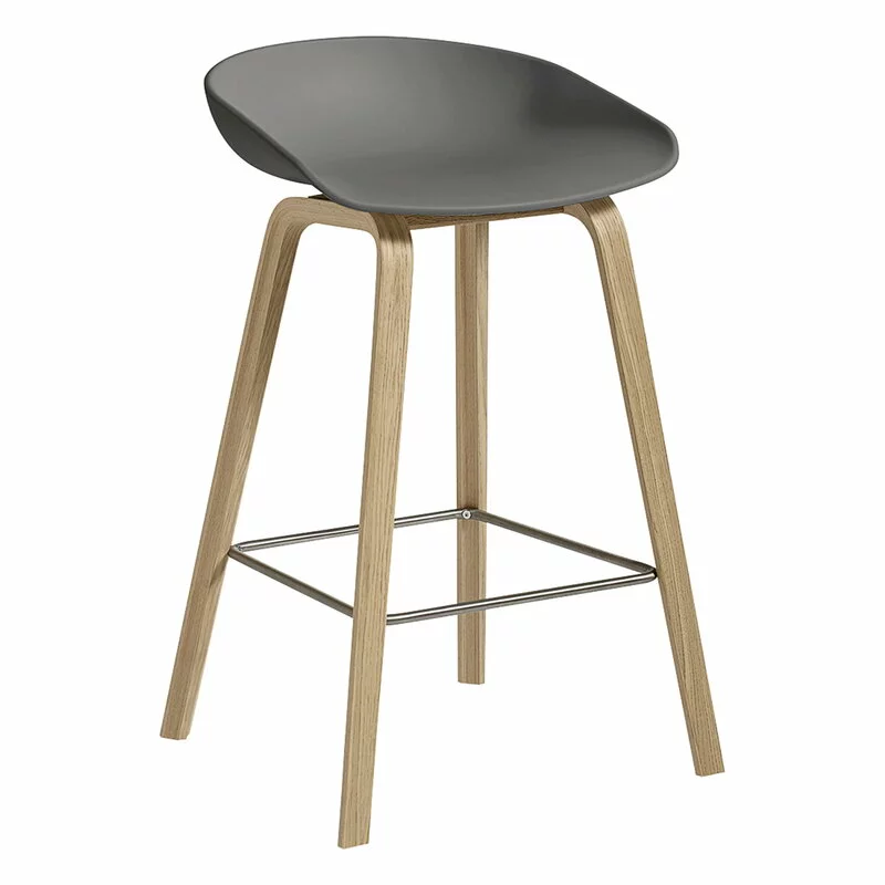 Hay Sgabello About A Stool AAS32, 65 Cm, Rovere Laccato - Grigio 1 Hay Sgabello About A Stool AAS32, 65 Cm, Rovere Laccato - Grigio