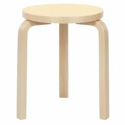 Artek Sgabello Aalto 60, Linoleum Beige Perla - Betulla