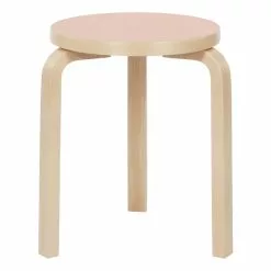 Artek Sgabello Aalto 60, Linoleum Powder - Betulla
