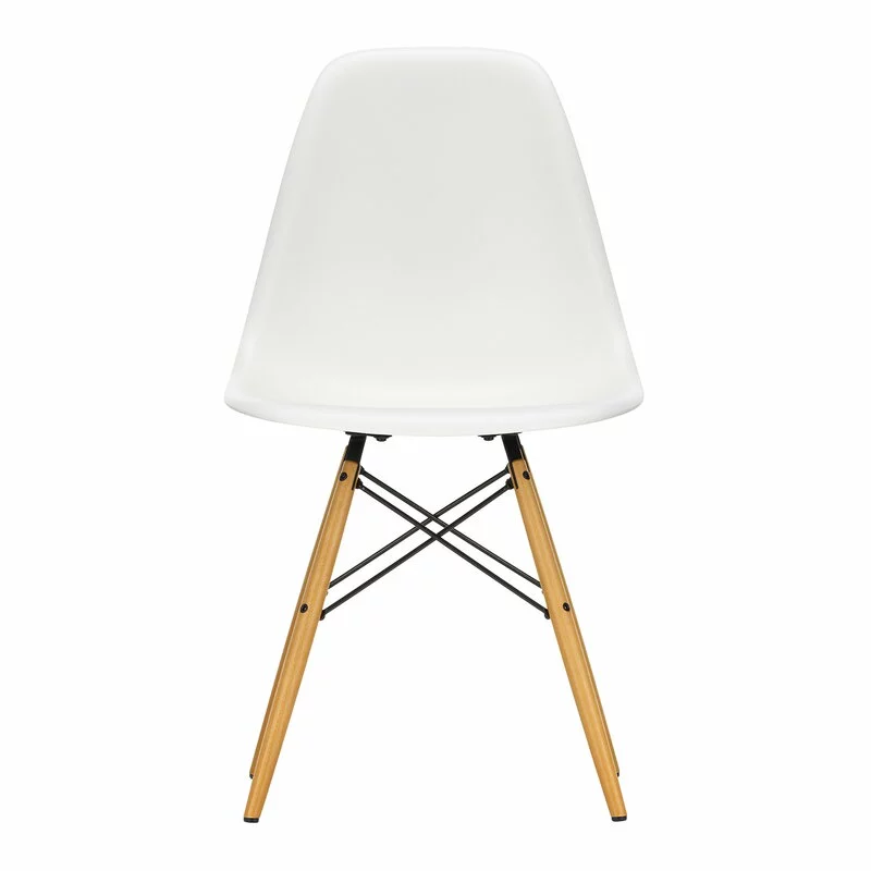 Vitra Sedia Eames DSW, Bianco - Acero 1 Vitra Sedia Eames DSW, Bianco - Acero