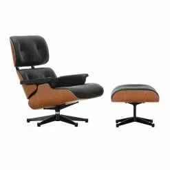 Vitra Poltrona E Poggiapiedi Eames, Dimens. Nuove, Ciliegio Am. - Nero